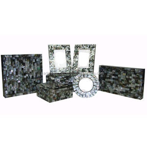 Marco de Fotos de Nácar Negro con Logotipo Personalizado, Precio de Fábrica al por Mayor, Juego de Decoración para el Hogar, Marco de Fotos de Nácar con Joyero - Product Image 1