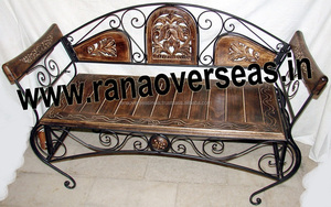 Luxury Wholesale <b>Wood</b> and Iron Combination <b>Bench</b> for Lounge Furniture Garden Park Patio and Porch - Product Image 3