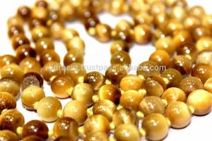 Venta caliente 108 Bead Yoga Mala collar hecho a mano artista indio collares con cuentas ojo de gato 8mm perlas naturales cadenas al por mayor - Product Image 3