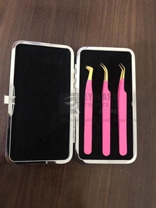 Pinzas de extensión de pestañas con agarre de diamante al por mayor pinzas de extensión de pestañas doradas y rosas sostenibles de acero inoxidable fabricante - Product Image 6