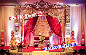 Jodha Akbar etapa de fibra tallada pilares etapa para la boda estilo Mughal boda escenario - Product Image 3