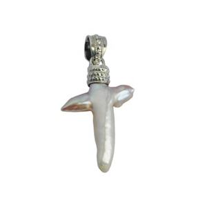 Wholesale Best Selling Unique 925 Sterling Silver Pearl Gemstone <b>Cross</b> Pendant for Christian Fine <b>Jewelry</b> Pendants & Charms - Product Image 1