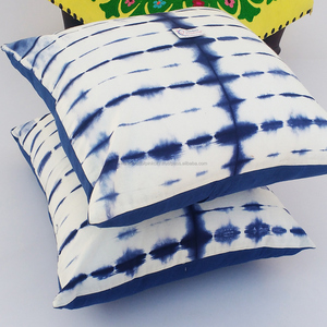 Housse de coussin carrée en coton fait main, technique japonaise de pliage Shibori, teinture par nouage, ignifuge, pour salon IN;27243 - Product Image 3