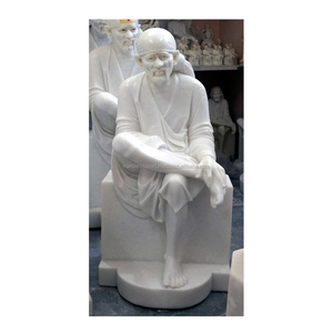 หินอ่อนสีขาวไสบาบาวาดพิเศษ Murti อินเดียส่งออกรูปปั้นบูชาวัฒนธรรมฮินดูทำด้วยมือที่มีคุณภาพสูง - Product Image 1