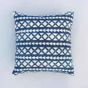 Jaipur azul estampado cuadrado tipo Indigo Daabu decorativo Boho teñido a mano 45X45 CM funda de cojín - Product Image 1