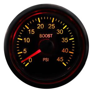45 PSI Turbo Boost Gauge หน้าจอ LED สีขาวและสีเหลืองอำพันขนาด52มม.