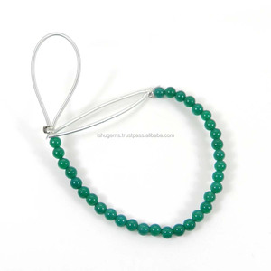 Perles en vrac Onyx vert 3mm Roundel 3.13 pouces longueur 8.45 cts brin pierre précieuse pour la fabrication de bijoux - Product Image 1