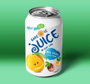 Bebida de Jugo de Frutas y Verduras Mixtas 100% Puro, Recién Exprimido, en Lata de Aluminio de 320 ml, de la Mejor Calidad, Puré Saludable con Gran Sabor - Product Image 3