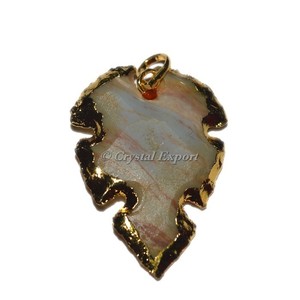 Colgantes chapados galvanizados de hoja de ágata de alta calidad, Colgante de Piedra con envoltura de alambre, Comprar ahora - Product Image 1
