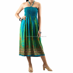 NAPAT ชุดเดรสชีฟองสำหรับผู้หญิง,เดรสโบฮีเมียนพิมพ์ลายดอกไม้สไตล์แฟชั่นฤดูร้อน - Product Image 1