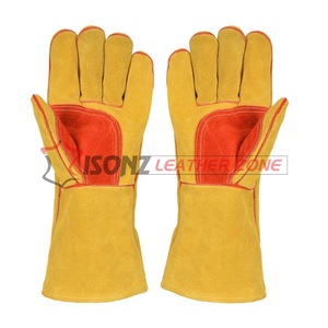 Guante de soldadura de cuero de ante de vaca 35 Cm Ant Heat Anti Cut Guantes resistentes - Product Image 2