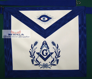 Tablier maçonnique rouge fait à la main de maître maçon brodé avec cuir et ruban Regalia pour francs-maçons - Product Image 4
