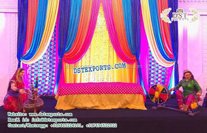 Punjabi Matrimonio Recepción Escenario Decoración Punjabi Cultura Etapas Decoración Punjabi Mahndi Escenario Estatuas Boda Decoración Oferta - Product Image 3