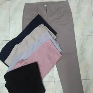 Calidad Premium para mujeres señoras casuales de moda Chino de sarga de algodón de pierna recta pantalones de corte Slim pantalones de marca etiquetas excedente