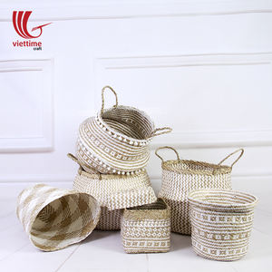 Blanc Stockage Ventre Panier En Gros Naturels fabriqués au Vietnam - Product Image 6