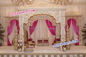Boda musulmana función Sangeet escenario boda Mehandi etapa con Swing decoraciones de boda musulmán Mehandi etapa - Product Image 2