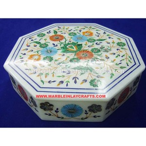 Marble Inlay <b>Trinket</b> <b>Box</b> Home Decorative Marble Inlay Boxes - Product Image 1