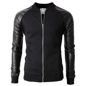 เสื้อแจ็คเก็ตวาร์ซิตี้ทรงสลิมแบบซิปยาวสำหรับผู้ชาย แฟชั่นทันสมัย เย็บด้วยเครื่องจักร - Product Image 2