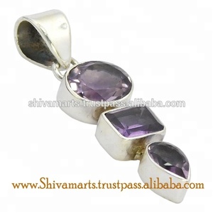 Pendentif en pierre précieuse améthyste violette rare en argent sterling 925 pendentifs et breloques de bijouterie fine fournisseurs de colliers personnalisés - Product Image 2