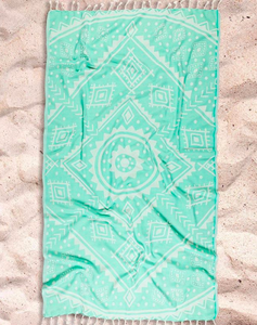 Navajo Pestemal <b>Turkish</b> <b>Towels</b>, Beach Blanket & <b>Towel</b> / Green Color Made in Turkey - Product Image 1