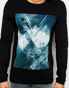 Camiseta Básica para Hombre, Nueva Colección 2025, Diseño Sólido, Manga Larga, Cuello Redondo, Estampado Digital, 100% Algodón, Tejido Casual, Tallas Grandes - Product Image 3