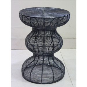 Mesa auxiliar de alambre de Metal Industrial de lujo moderna para sala de estar comedor mesas de café Material de hierro decoración de muebles para el hogar - Product Image 4