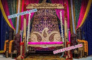 Dhndi de escenario de boda india, columpio real Sankheda, conjunto de jaula tallada de plata, último Swing - Product Image 6
