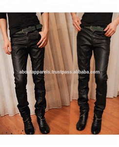 กางเกงหนังสีดำสำหรับสุภาพสตรี,กางเกงหนังสกินนี่ขายส่งกางเกงหนังแกะแท้ - Product Image 3