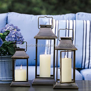 Nuevo mejor exportación calidad Vintage Metal hierro vela linterna vidrio transparente soporte colgante para decoración interior y exterior decorar - Product Image 1