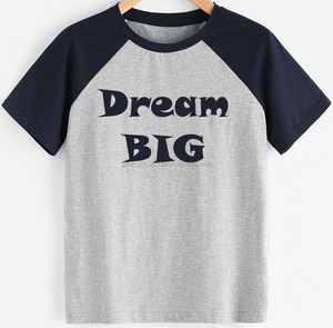 Camiseta de Moda para Hombre Adulto, Camiseta Raglán con Estampado de Serigrafía de Seda de Lujo, Camiseta Raglán OEM con Cuello en Contraste - Product Image 1