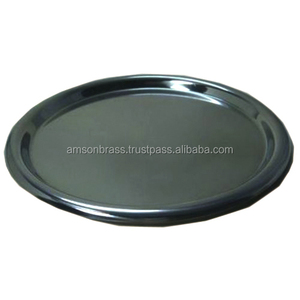 Assiette de table en métal massif, fer et laiton fini antique Assiettes à vaisselle - Product Image 6