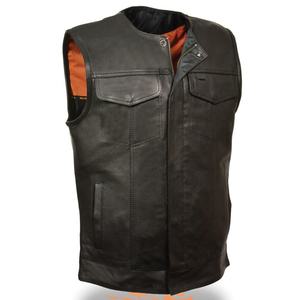 ¡Novedad de 2025! Chaleco de cuero Real angustiado para hombre de alta calidad, chaleco de cuero genuino de motorista hecho a medida, botón caliente de talla grande - Product Image 3