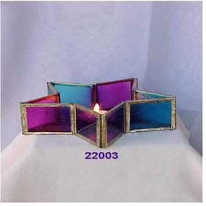 Photophore votif en laiton et verre en forme d'étoile - Product Image 1