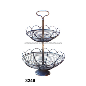 En Fer forgé En Métal 2 Rangées De Fruits panier - Product Image 1