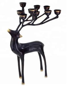 Estatuilla de ciervo de bronce con 10 velas en astas Metal Anime decoración del hogar candelabros - Product Image 1