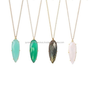 Collier pendentif en pierre précieuse, ensemble de bijoux en forme de goutte de perle - Product Image 1