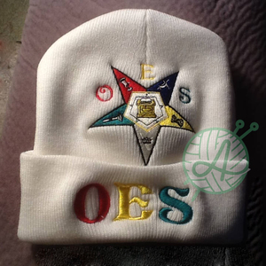 OES Bonnet en tricot franc-maçon Skull Order of the Eastern Star Hats - Product Image 2