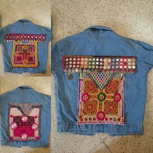 Banjara embellecido con cuentas parche Boho Gypsy Denim chaquetas estilo bohemio - Product Image 3