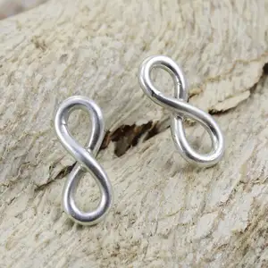 Infinity Design 925 Sterling Zilver Effen Zilveren Oorbel Stud Mode Sieraden Met Elegante Look