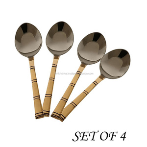 2024 artículo de venta caliente cucharas de servicio de cobre de acero martillado para vajilla India herramienta de cocina - Product Image 5