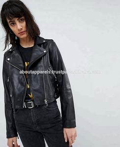 Hiver nouvelle mode veste courte en cuir de mouton rouge chaud pour femmes, veste courte en cuir de mouton et d'agneau véritable pour femmes - Product Image 2