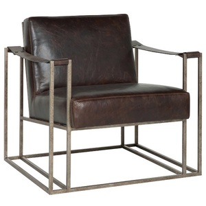 Chaise professionnelle industrielle en fer et cuir, fauteuil - Product Image 2