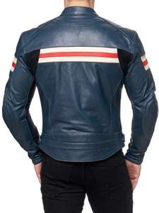 Chaqueta de motorista negra de búfalo de piel de vaca auténtica personalizable, prendas de moto informales de estilo Cafe Racer ajustadas para hombre - Product Image 2