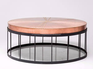 Mesa de centro de guijarros de cobre - Product Image 3