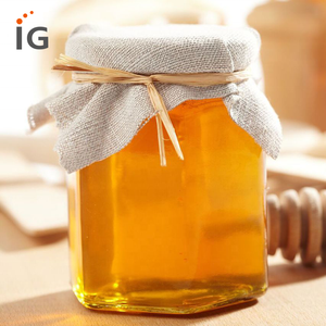 400 ml Hexagon Clear Transparent Glass Storage Jar