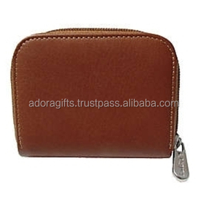 Bolsa de cosméticos de cuero sintético, bolso con cremallera, Color marrón, hecho de fábrica - Product Image 1