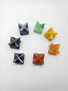 Sept Chakra Merkaba étoile sculptée Agate pierre précieuse cristal de Style Feng Shui pour la guérison mascotte de pierre gravée à vendre - Product Image 2