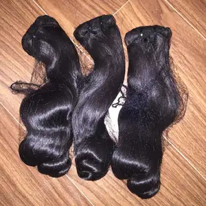 Atacado fornecedores cabelo humano Super dupla saltitante trama do cabelo da cor natural Do Vietnã, cabelo remy brasileiro, cabelo humano não processado
