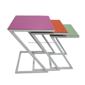 Nordic Modern Design 3-Piece Nesting <b>Side</b> <b>Table</b> Minimalist Iron Top Home Decorative Metal Furniture for Living Room - Product Image 1