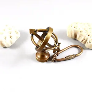 Messing Nautical Small Mini Antike Armillar Sphere Sundail Schlüssel bund Schlüssel ring Schlüssel halter mit Messings ch laufe